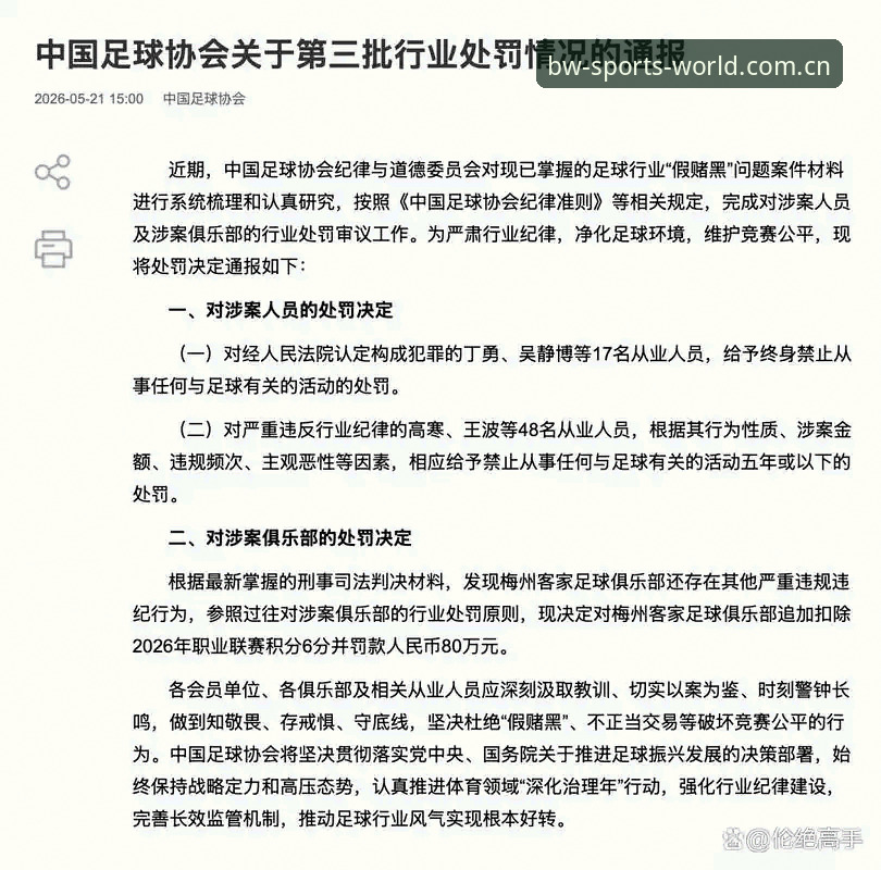 中国足协第三批禁足名单解读教程：如何通过博万体育平台掌握赛事资讯与行业动态